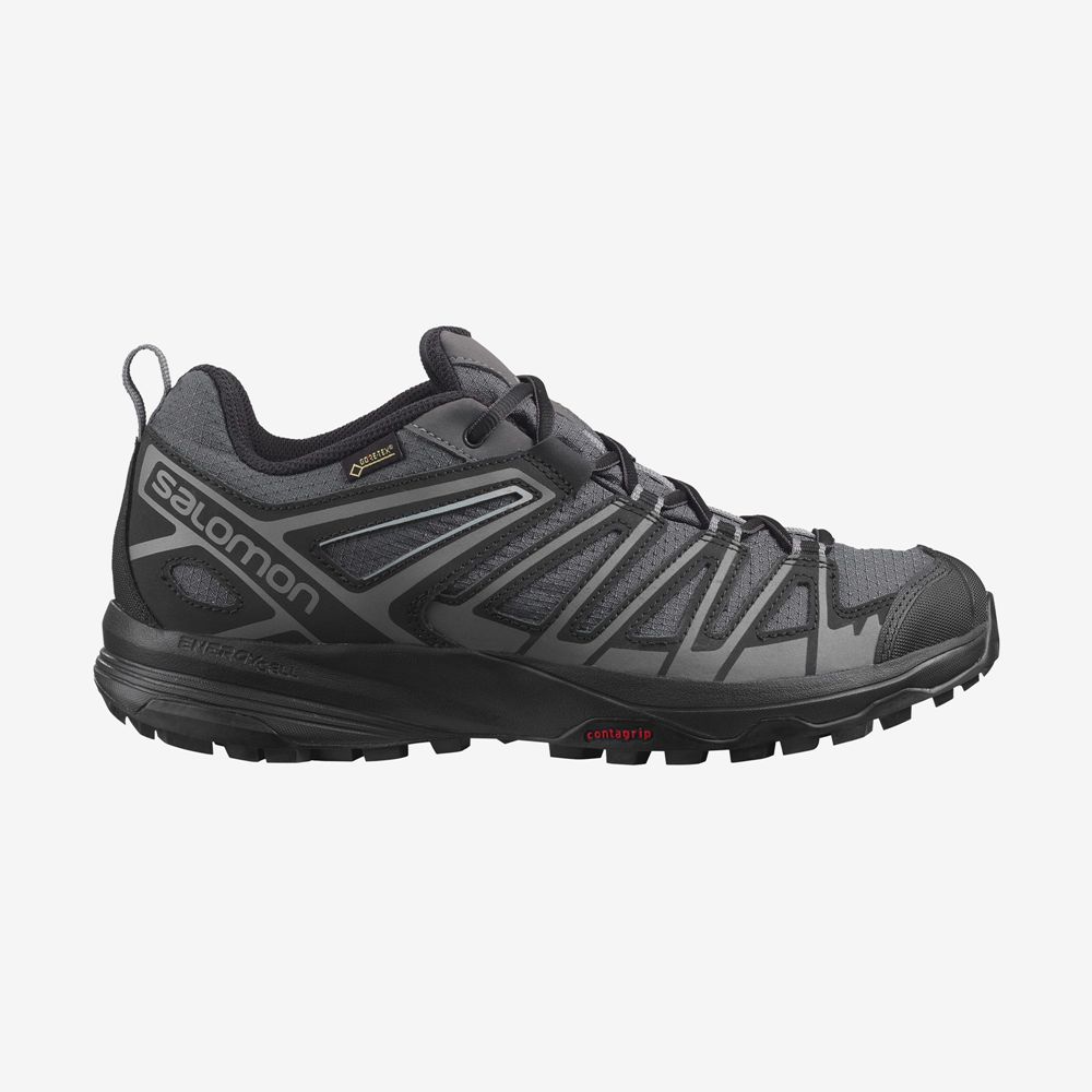 SALOMON X CREST GORE-TEX Philippines - Men's Hiking Shoes - Black | 254791-IYD